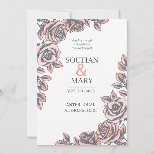 結婚式招待状テンプレート 招待状 (正面)