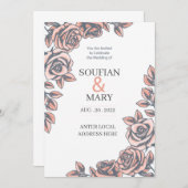 結婚式招待状テンプレート 招待状 (正面/裏面)