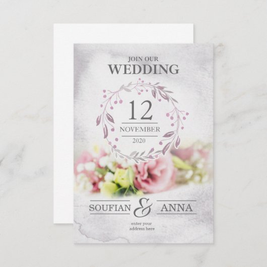 結婚式招待状テンプレート 招待状 (正面/裏面)