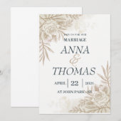 結婚式招待状テンプレート 招待状 (正面/裏面)