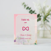 結婚式招待状テーブル番号ヴィンテージアート ポストカード (スタンド正面)