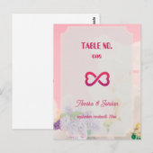 結婚式招待状テーブル番号ヴィンテージアート ポストカード (正面/裏面)