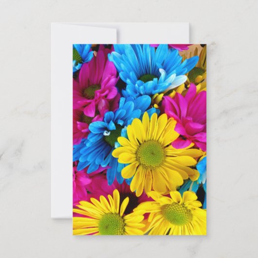 結婚式招待状デイジーカラフル花ハート 招待状 (裏面)