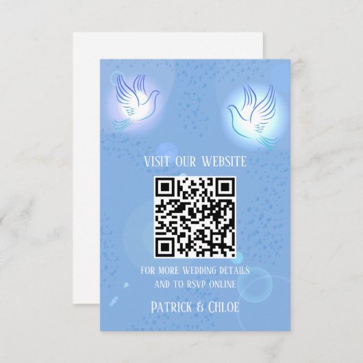 結婚式招待状ドーブブルー照明 エンクロージャーカード (正面/裏面)