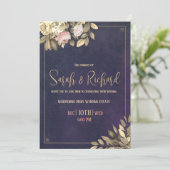 結婚式招待状ネイビクラシックベルベット 招待状 (スタンド正面)