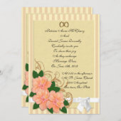 結婚式招待状ハイビスカスフラワー桃 招待状 (正面/裏面)