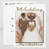 結婚式招待状ハッピーエスニックカップル 招待状 (正面/裏面)