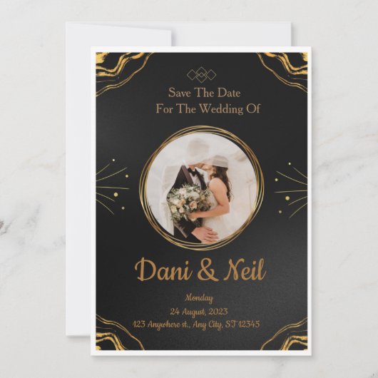 結婚式招待状ハート効果ラブストーリー 招待状 (正面)