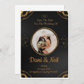 結婚式招待状ハート効果ラブストーリー 招待状 (正面/裏面)