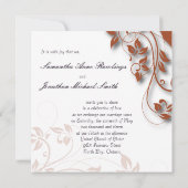 結婚式招待状バーンドオレンジ&ホワイトフローラ 招待状 (裏面)