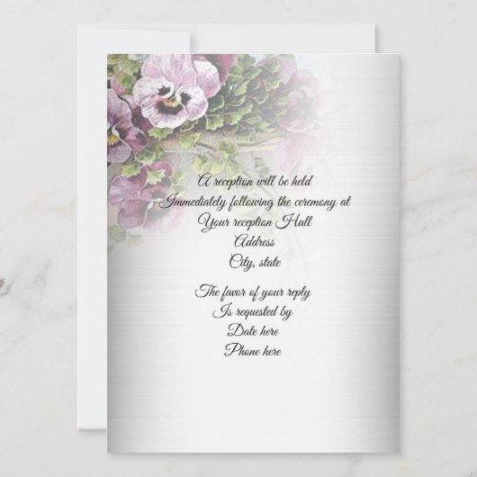 結婚式招待状パンジーフローラ 招待状 (裏面)