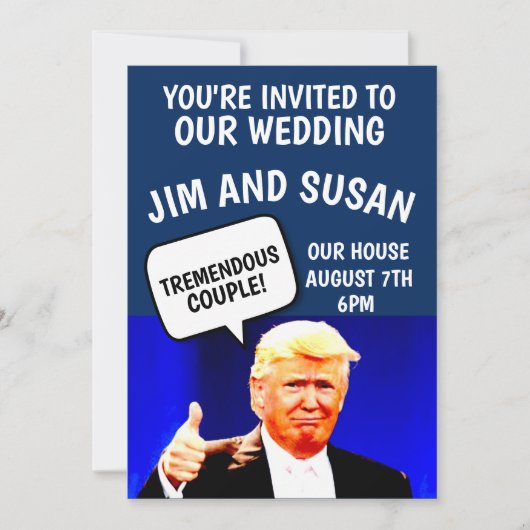 結婚式招待状パーソナライズされたドナルドトランプ 招待状 (正面)