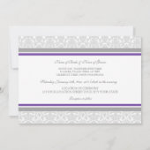 結婚式招待状パープルグレーホワイトダマスク 招待状 (裏面)