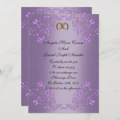 結婚式招待状パープルサテンルック 招待状 (正面/裏面)