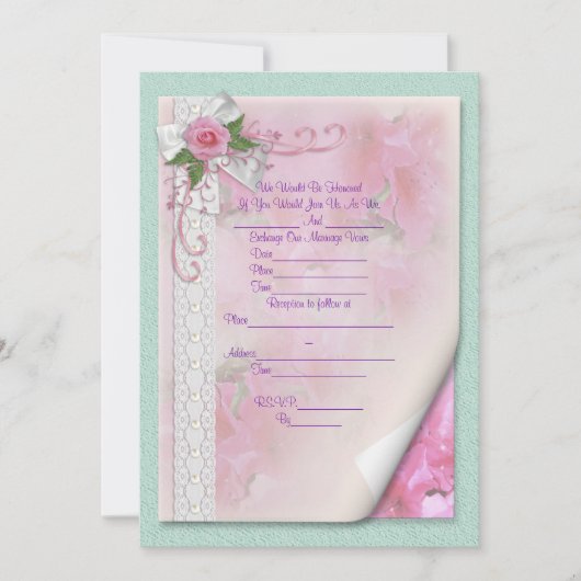 結婚式招待状ビクトリアンバラ 招待状 (正面)