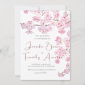結婚式招待状ピンクさくらんぼ花2024 招待状 (正面)
