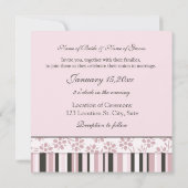結婚式招待状ピンクストライプ 招待状 (裏面)