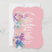 結婚式招待状ピンク色フローラ 招待状 (正面)