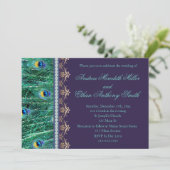 結婚式招待状ピーコックダイヤモンドパープル 招待状 (スタンド正面)