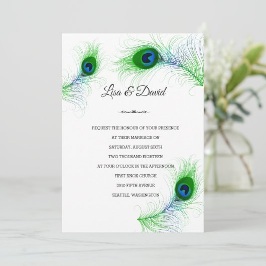 結婚式招待状ピーコックフェザー招待状 招待状 (スタンド正面)