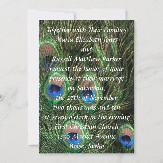結婚式招待状ピーコック 招待状 (正面)