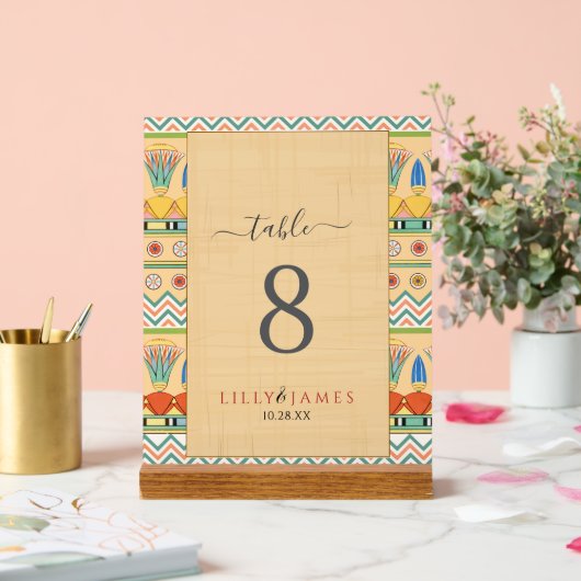 結婚式招待状ファラオン伝統オンパピルス アクリルサイン (ウェディング)