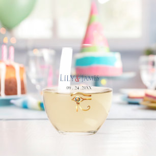 結婚式招待状ファラオン伝統オンパピルス ステムなしワイングラス