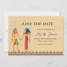 結婚式招待状ファラオン伝統オンパピルス セーブザデート