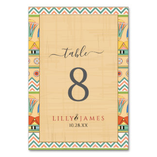 結婚式招待状ファラオン伝統オンパピルス テーブルナンバー