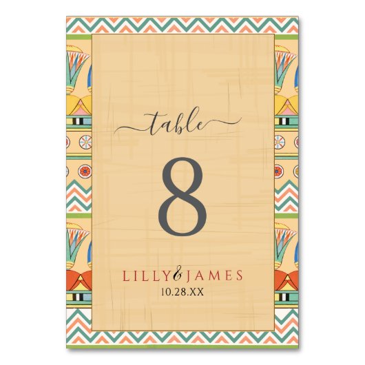 結婚式招待状ファラオン伝統オンパピルス テーブルナンバー (正面)