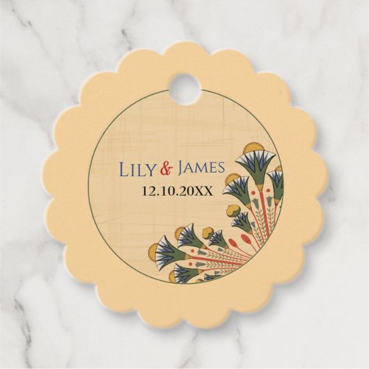 結婚式招待状ファラオン伝統オンパピルス フェイバータグ (正面)