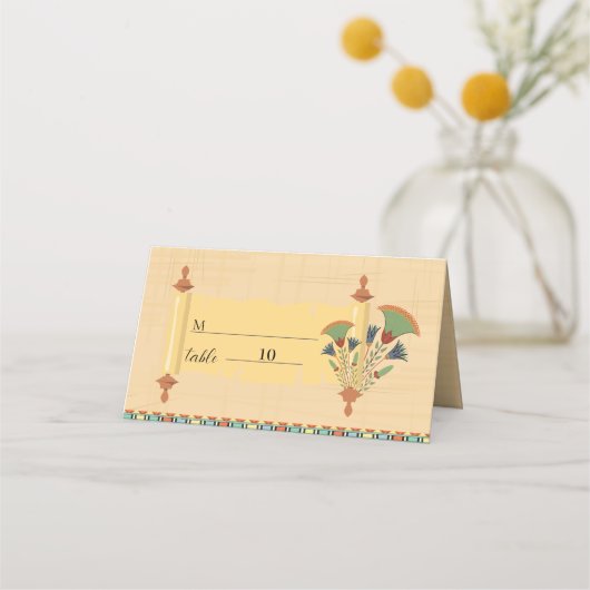 結婚式招待状ファラオン伝統オンパピルス プレイスカード (正面)