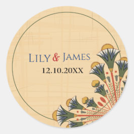 結婚式招待状ファラオン伝統オンパピルス ラウンドシール