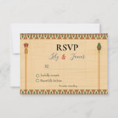 結婚式招待状ファラオン伝統オンパピルス 出欠カード (正面)