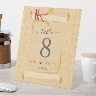 結婚式招待状ファラオン伝統オンパピルス 台座サイン