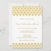 結婚式招待状フェイク金ゴールド 招待状 (正面)