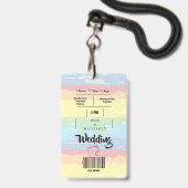 結婚式招待状フェスティバルレインボーおもしろい バッジ (Back with Lanyard)