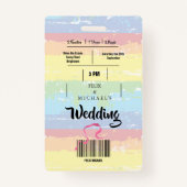 結婚式招待状フェスティバルレインボーおもしろい バッジ (裏面)