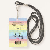 結婚式招待状フェスティバルレインボーおもしろい バッジ (裏面ランヤード)