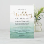 結婚式招待状フォイル – 水彩海 招待状 (スタンド正面)