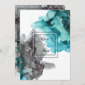 結婚式招待状フォーマル文語化抽象芸術 招待状 (正面/裏面)