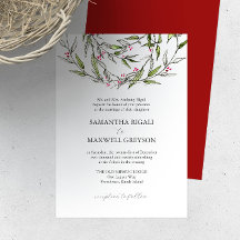 結婚式招待状フォーマル植物緑