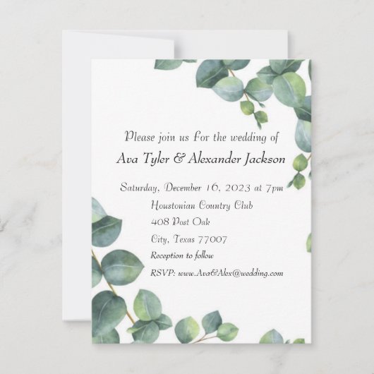 結婚式招待状フラットカード (正面)