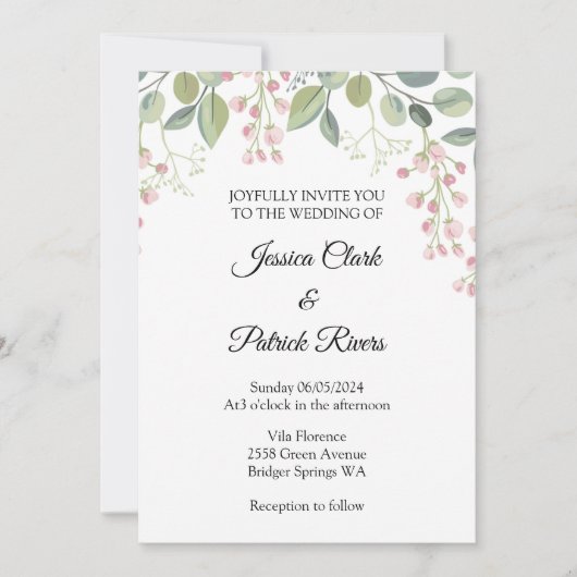 結婚式招待状フローラパステル 招待状 (正面)