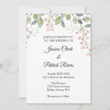 結婚式招待状フローラパステル