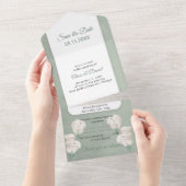 結婚式招待状フローラ日付の保存 オールインワン招待状 (貼ってはがせる)