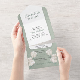 結婚式招待状フローラ日付の保存 オールインワン招待状