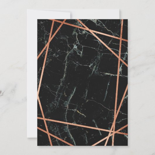 結婚式招待状ブエレガントラックマーブルバラ金ゴールド 招待状 (裏面)