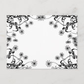 結婚式招待状ブラックオンホワイトワイルドフラワー インビテーションポストカード (裏面)