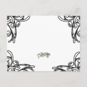 結婚式招待状ブラックコーナーが白に旋回 インビテーションポストカード (裏面)